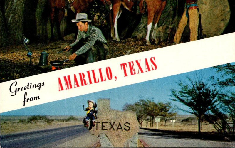 Greetings From Amarillo Texas Split View