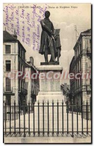 Old Postcard Chalon sur Saone Nicephore Niepce Statue