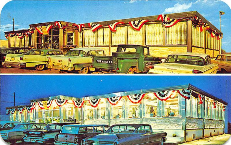 Flemington NJ Circle Diner Duo-View Old Cars Truck Postcard