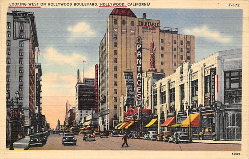 Looking West on Hollywood Boulevard Hollywood CA