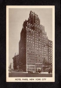 NY Hotel Paris New York City NYC Postcard