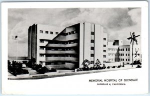 RPPC GLENDALE, California CA ~ Artist View MEMORIAL HOSPITAL 1966 Postcard