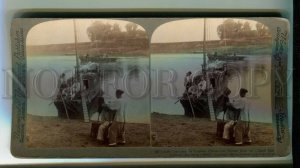 3184120 China Kinkow Photographers House Boat Old STEREO PHOTO