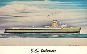 Vintage Postcard  S. S. Steamer Ship Flagship Delaware DE Pub George Sharp Co.