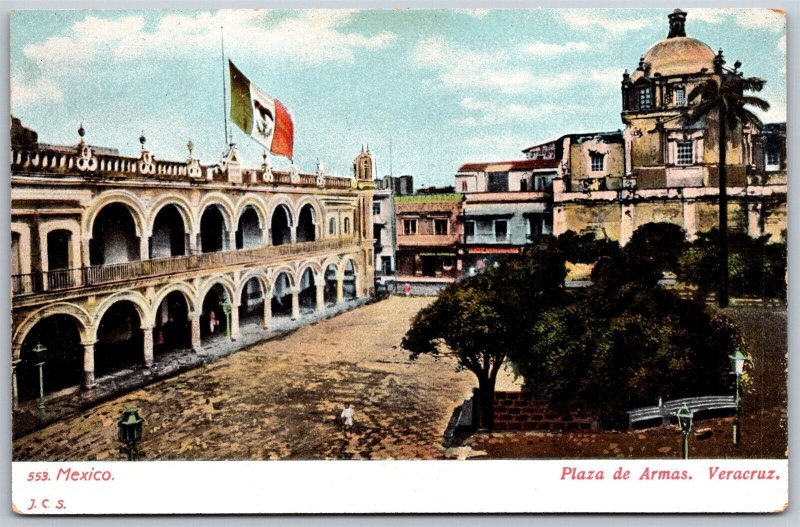 Vtg Veracruz Mexico Plaza de Armas Public Square 1900s View Old Postcard