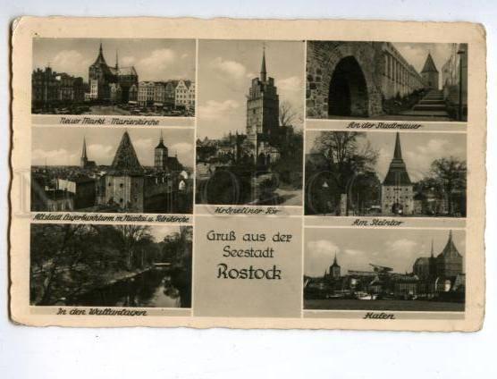 144852 GERMANY GRUSS aus der Seestadt ROSTOCK Vintage postcard