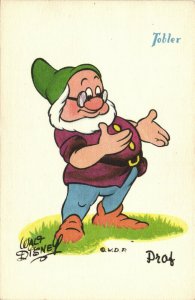 PC DISNEY, SNOW WHITE AND THE SEVEN DWARFS, DOC, Vintage Postcard (b27882)