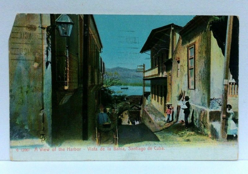 Santiago De Cuba View Of Harbor Vintage Postcard