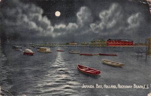 JAMAICA BAY HOLLAND  ROCKAWAY BEACH NEW YORK-MOONLIGHT VIEW~1912 POSTCARD