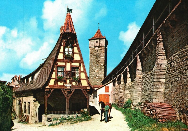 Vintage Postcard Rothenburg O D Tauber Alte Schmiedean der Schutt Germany