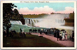 Niagara Falls From Prospect Park Complete Volume of Flow Waterfalls Postcard