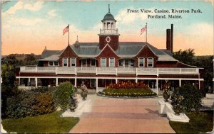 Postcard Front View, Casino at Riverton Park in Portland, Maine