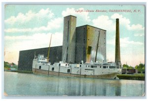 1909 Crane Elevator Harbor Steamship View Ogdensburg New York NY Posted Postcard