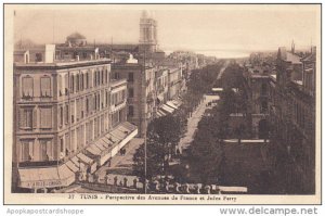 Tunisia Tunis Perspective des Avenues de France et Jules Ferry