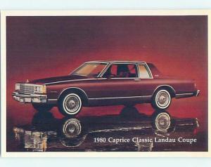 Unused 1980 car dealer postcard CHEVROLET CAPRICE CLASSIC LANDAU COUPE o8370@