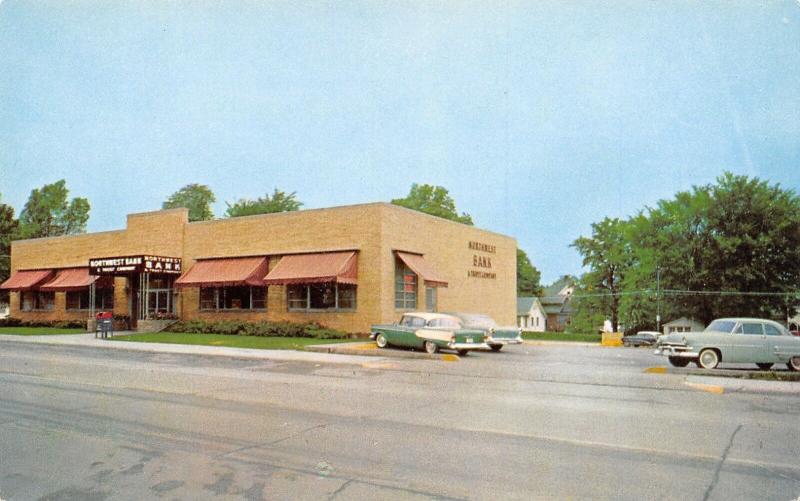 Davenport Iowa~Northwest Bank & Trust Co~Locust Street~Mailbox~1950s Cars~1958 