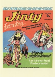 Mystic Turkish Belly Dancer Bulldog Jinty 1970s Girls Comic Book Postcard