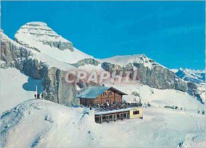 Postcard Modern restaurant Berneuse s Leysin Vaud Alps (Switzerland) alt 2,04...