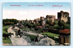 Postcard Turkey Constantinople Les Murs de Jedikoule K10