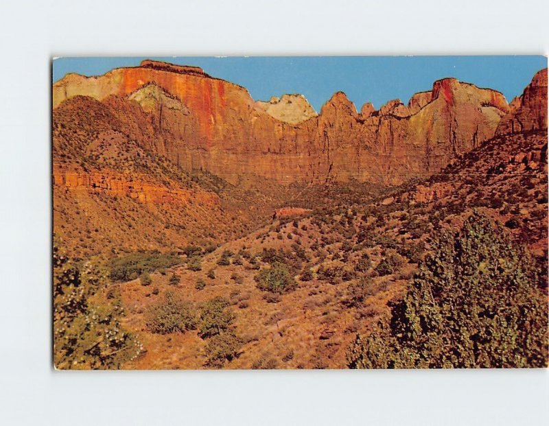 Postcard West Temple & Altar Of Sacrifice, Zion National Park, Utah