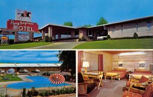 PONY EXPRESS MOTEL St. Joseph, Missouri Roadside c1950s Chrome Vintage Postcard