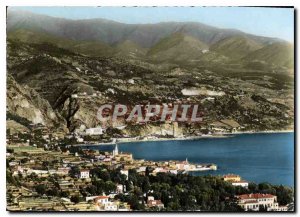 Postcard Modern Bridge Saint Louis Menton on the border and the Italian side