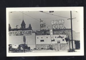 RPPC LOS ANGELES CALIFORNIA CHINO CITY VINTAGE REAL PHOTO POSTCARD OLD CARS