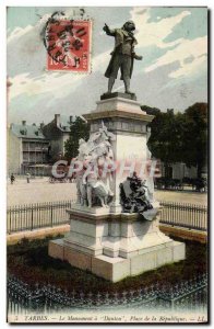 Old Postcard Tarbes Monument Danton At Place de la Republique