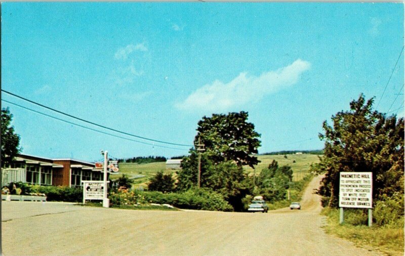 Magnetic Hill New Brunswick Canada CA Saint John News Plastichrome Vtg Postcard 