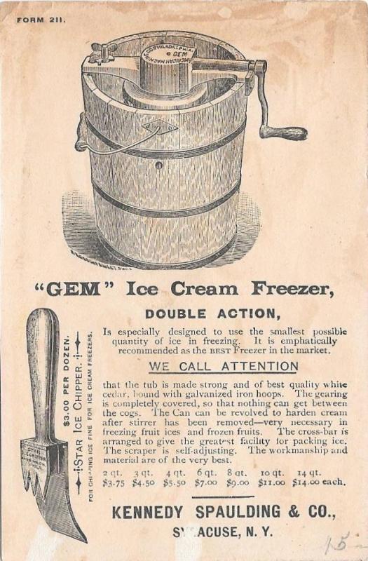 Trade Card American Machine Co Phila Ice Cream Freezers 