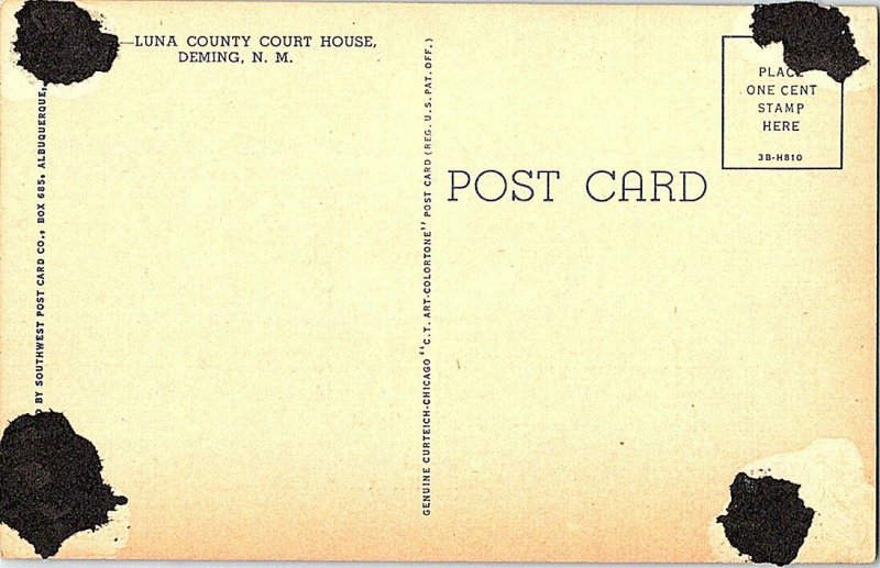 Luna County Court House Deming N. M. Vintage Postcard Standard View Card