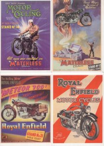 Royal Enfield Matchless Motorcycle Motorbike 4x Advertising Postcard s