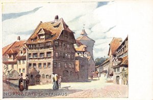 A021 Germany Nuernberg Duererhaus Painting signed vintage postcard