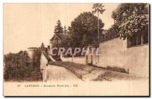Old Postcard Langres Ramparts North East