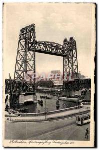 Old Postcard Rotterdam Spoorweghefbrug Koningshaven