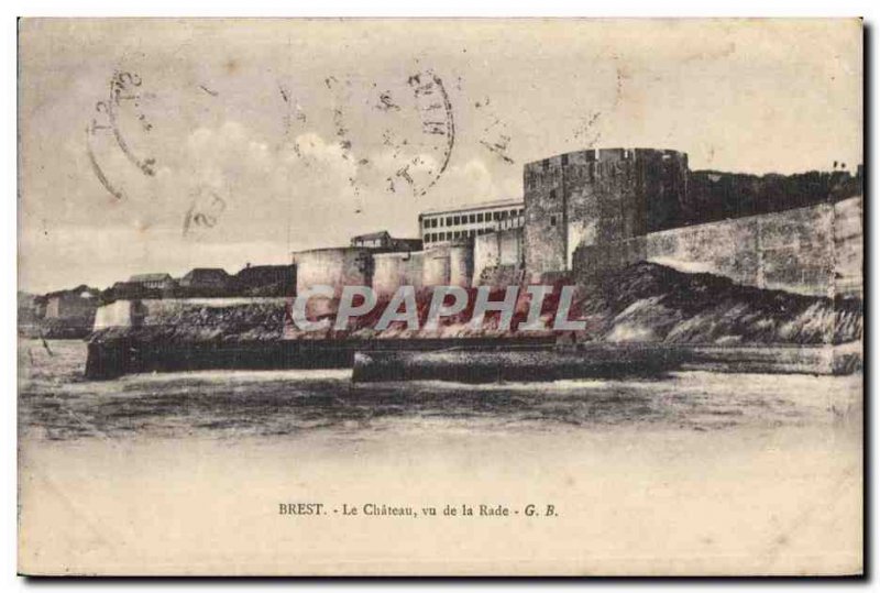 Postcard Old Brest Le Chateau seen from La Rade