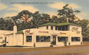 South Daytona Florida Club 400 Restaurant, Color Linen Vintage Postcard U7110