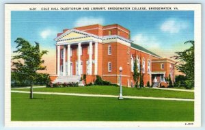 BRIDGEWATER, Virginia VA ~ Cole Hall BRIDGEWATER COLLEGE c1940s Linen Postcard