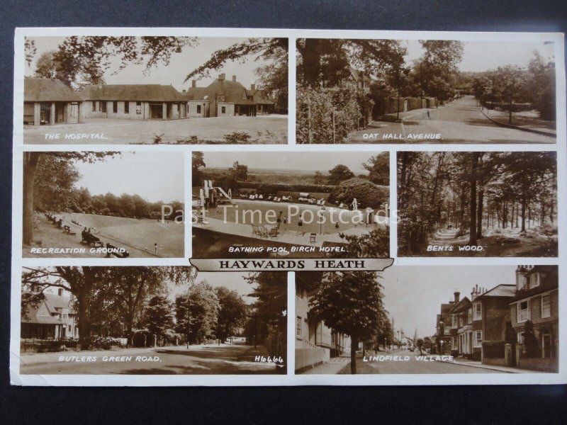 West Sussex HAYWARDS HEATH 7 Image Multiview c1949 RP Postcard by Valentine