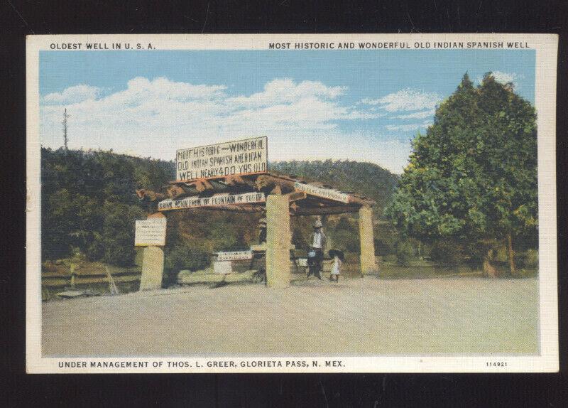 GLORIETA PASS NEW MEXICO OLDEST WELL IN THE USA VINTAGE POSTCARDINDIAN