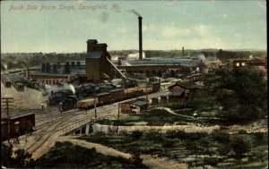 Springfield MO Missouri Frisco RR Train Shop c1910 Postcard 