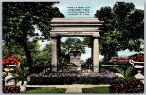 Nashville Tennessee 1940s Postcard Tomb Of President James Knox Polk