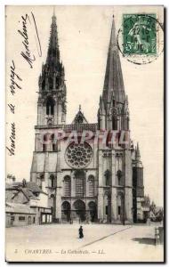 Old Postcard Chartres The Cathedral