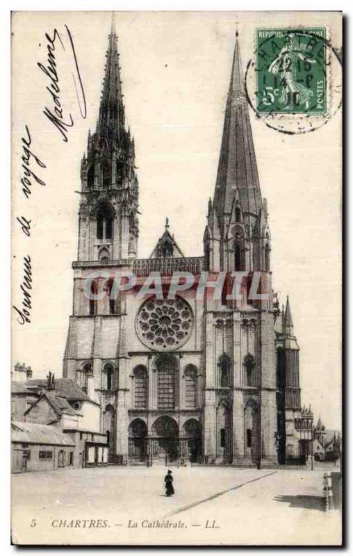 Old Postcard Chartres The Cathedral