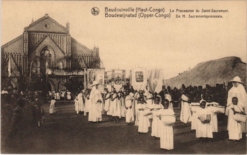 PC BAUDOUINVILLE PROCESSION DU SAINT SACREMENT BELGIAN CONGO (a28587)