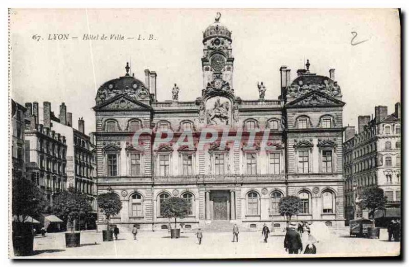 Old Postcard Lyon City Hall