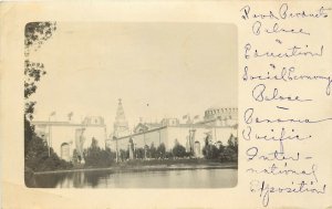 PPIE Exposition RPPC Postcard Palaces of Education & Social Economy, Posted 1916