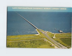 Postcard - Lake Pontchartrain Causeway, World's Longest Bridge - Louisiana