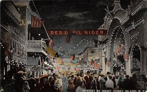 Bowery by Night Coney Island, NY, USA Amusement Park 1923 