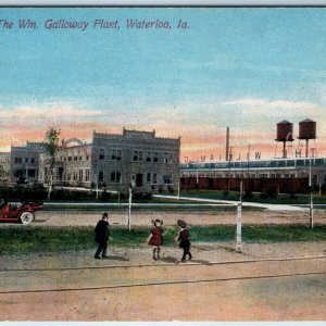 c1910s Waterloo, IA The Wm. Galloway William Plant Factory Water Tower Cars A224